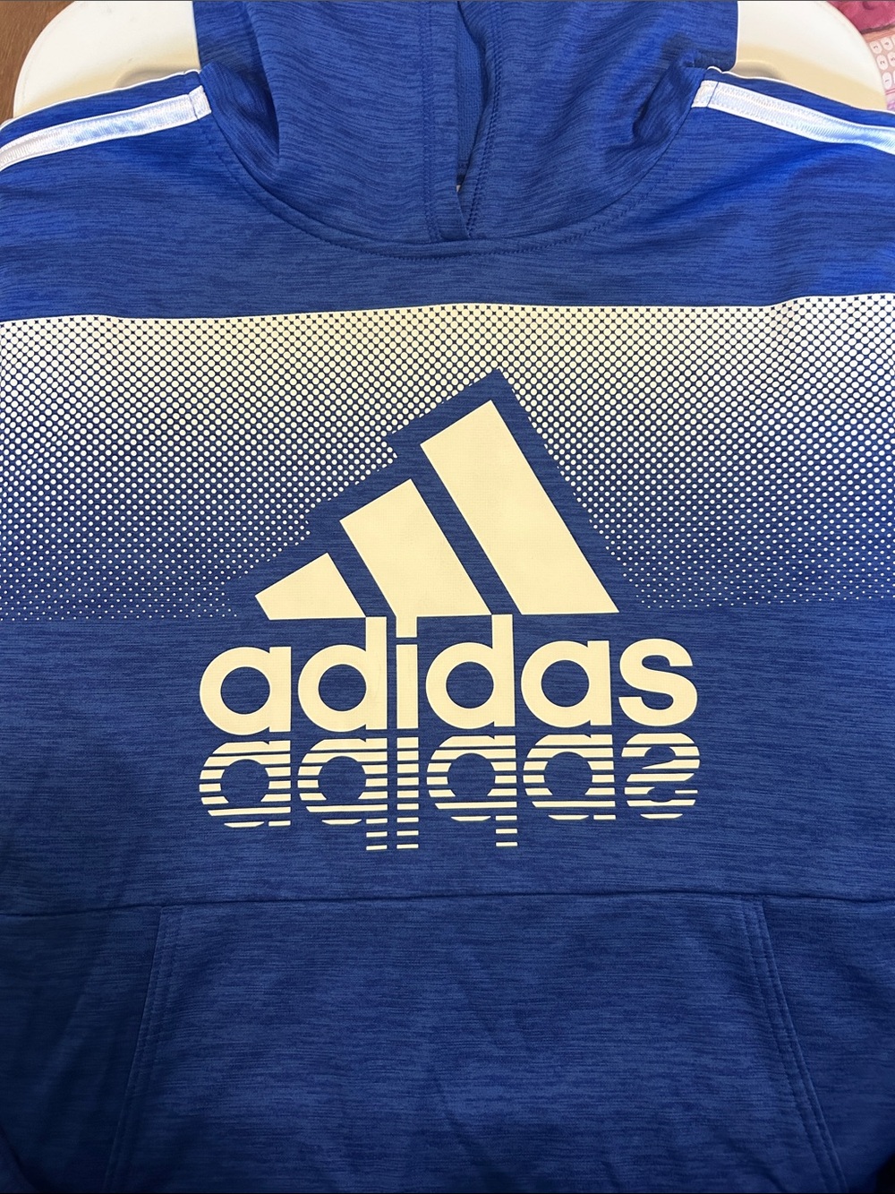 adidas Royal Blue Hoodie with White Logo